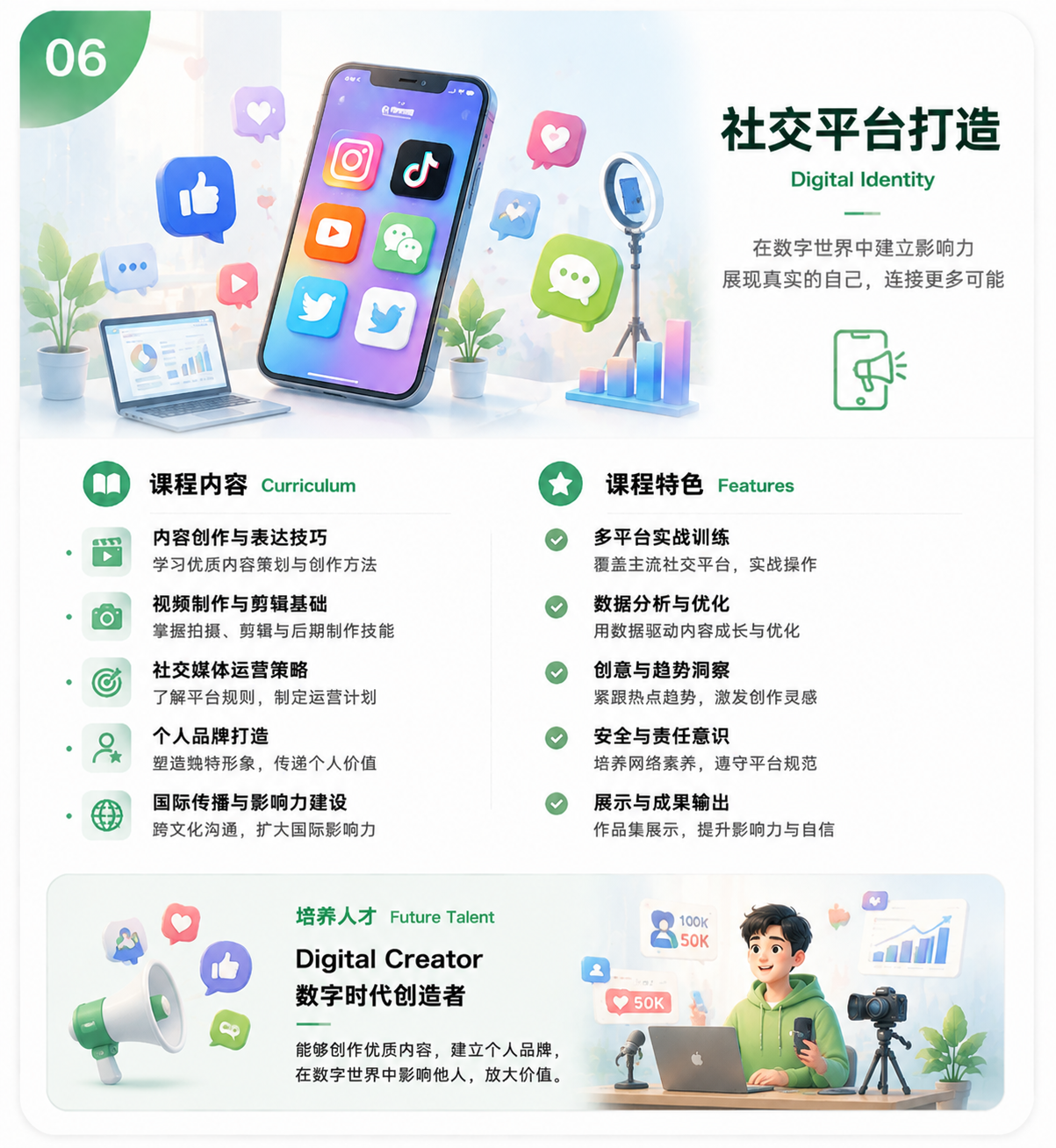 社交平台打造课程卡片