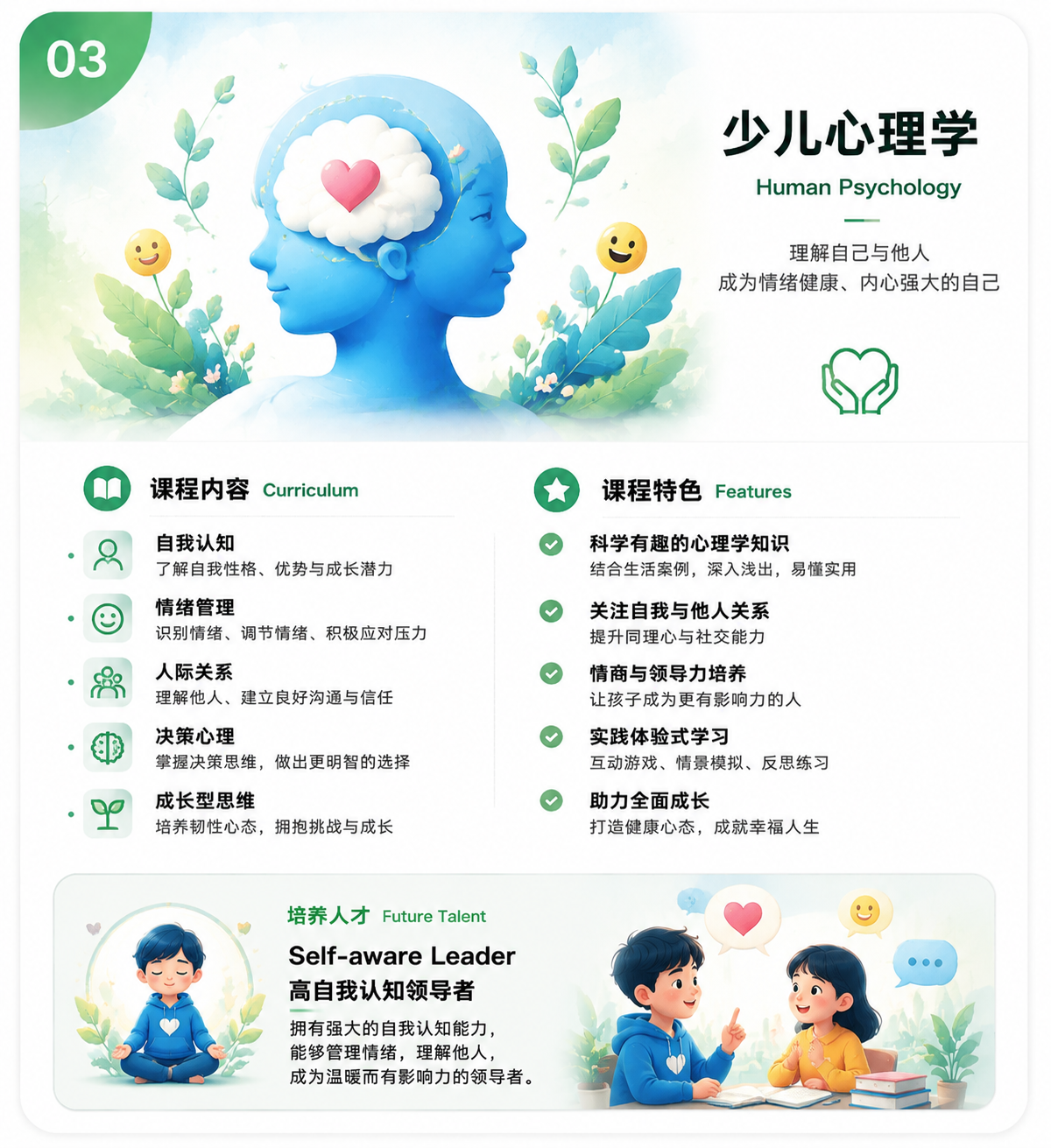 少儿心理学课程卡片